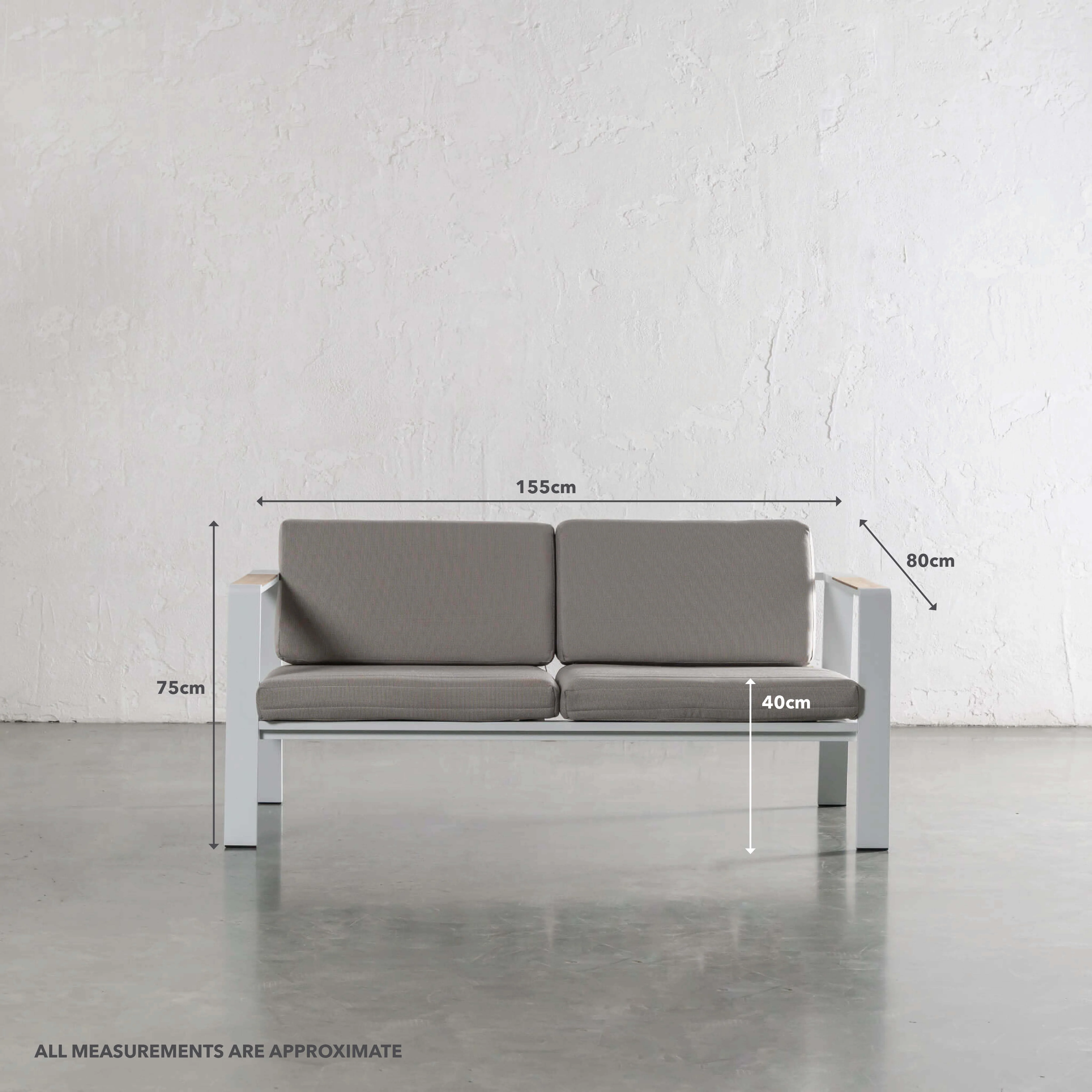 PALOMA OUTDOOR 4 PIECE LOUNGE BUNDLE | WHITE ALUMINIUM FRAME - Image 5