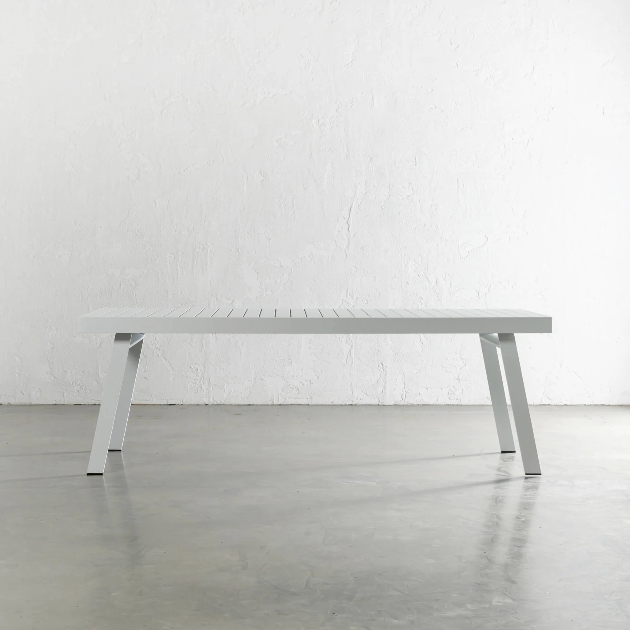PALOMA OUTDOOR SLATTED DINING TABLE | WHITE ALUMINIUM | 260CM - Image 6