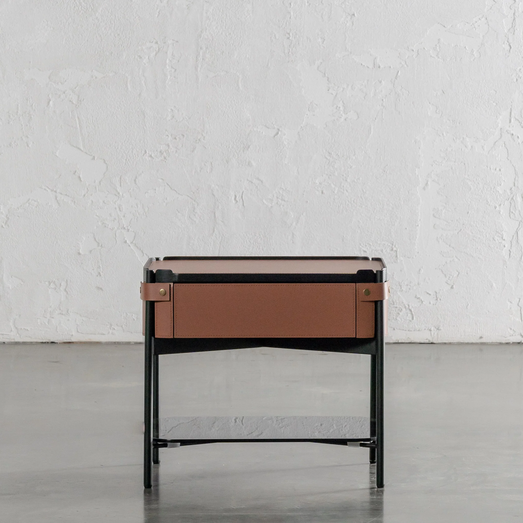 PANZANO NIGHTSTAND WITH DRAWER | HAVANA TAN LEATHER - Image 8