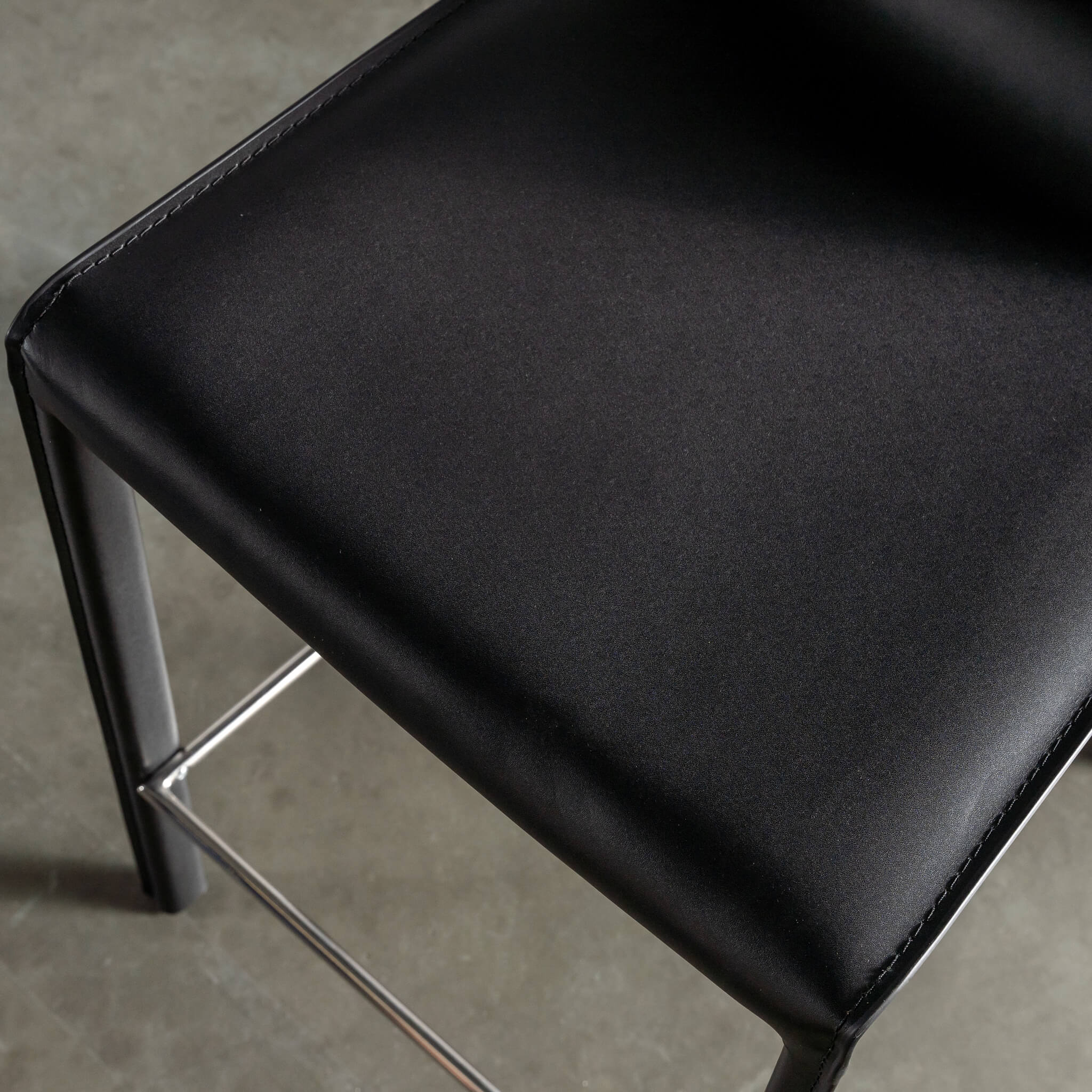 PARSONS MID CENTURY VEGAN LEATHER BAR CHAIR | BUNDLE + SAVE | NOIR BLACK - Image 3