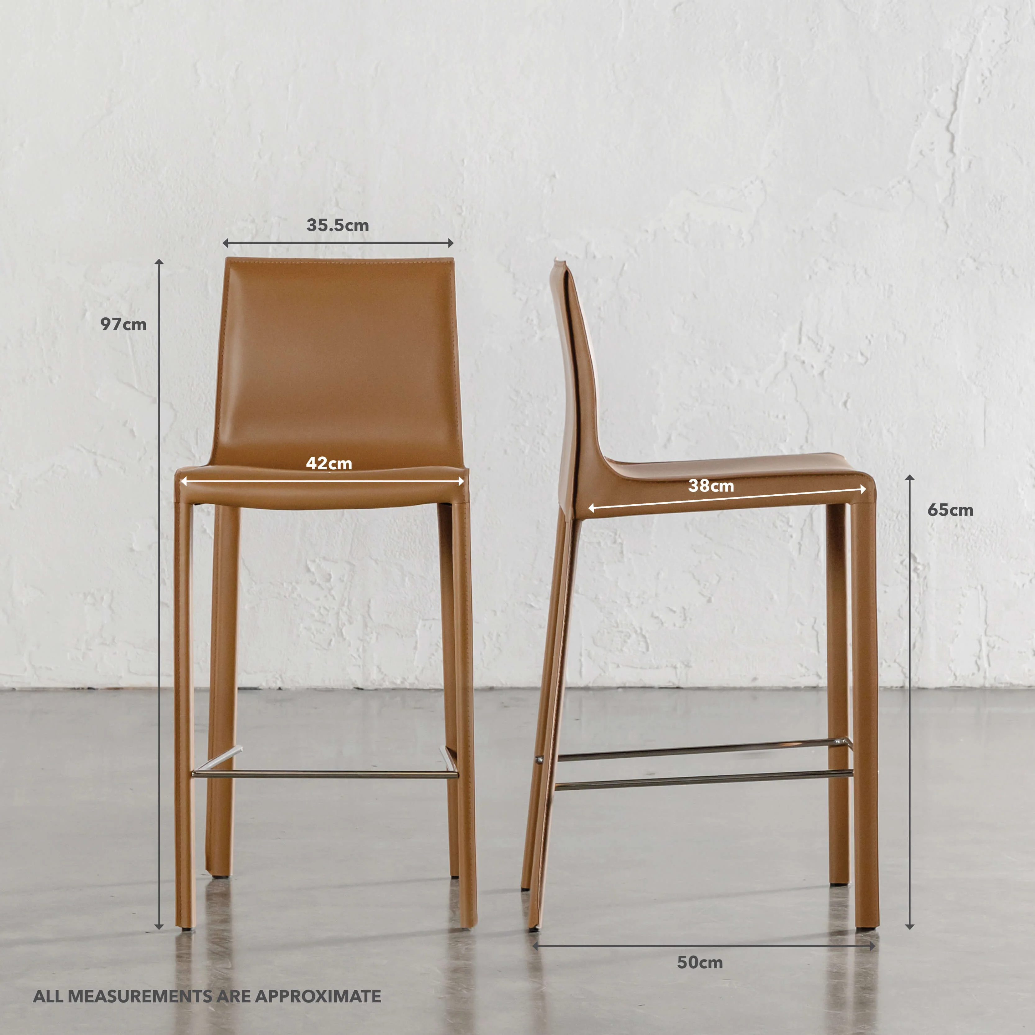 PARSONS MID CENTURY VEGAN LEATHER BAR CHAIR  |  BUNDLE + SAVE  |  SADDLE TAN - Image 4