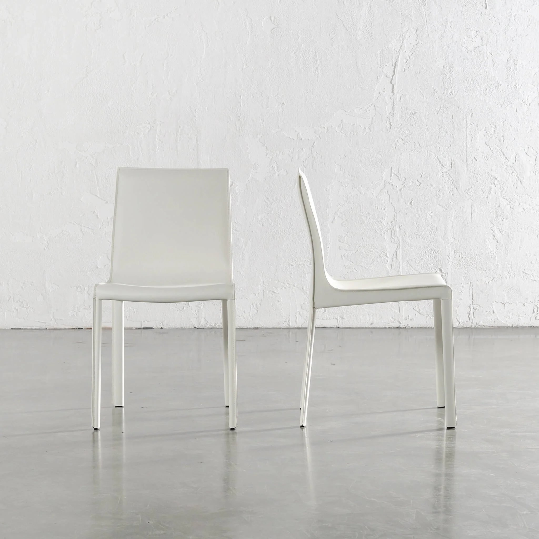 PARSONS MID CENTURY VEGAN LEATHER DINING CHAIR | BUNDLE + SAVE | LIMED WHITE