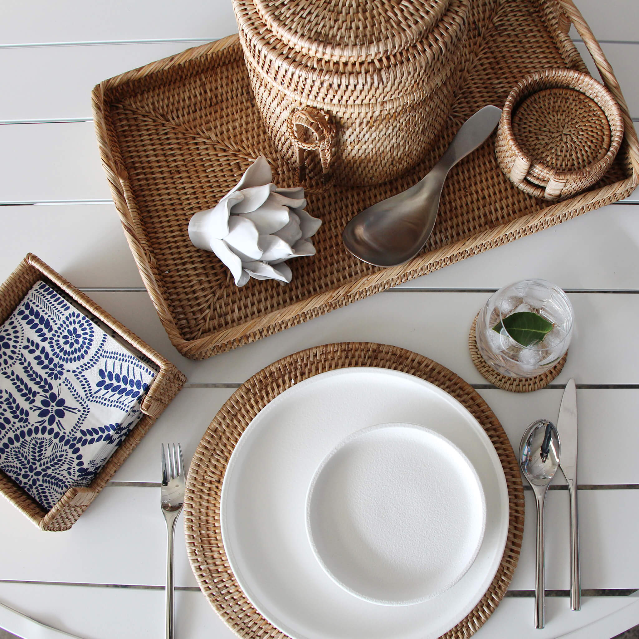 PAUME RATTAN RECTANGLE TISSUE BOX COVER | NATURAL RATTAN - Image 3