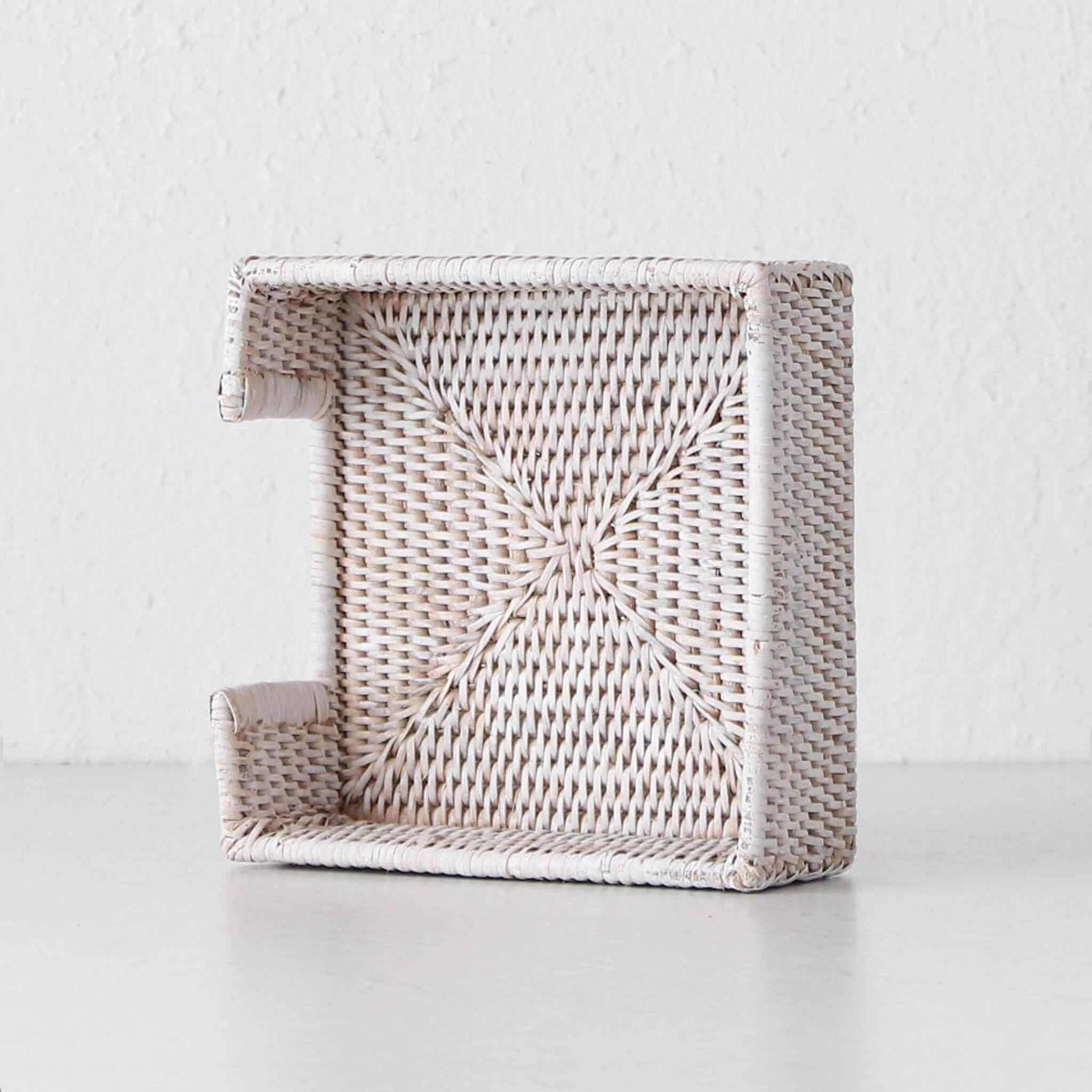 PAUME RATTAN SQUARE NAPKIN BOX | WHITE WASH RATTAN - Image 4