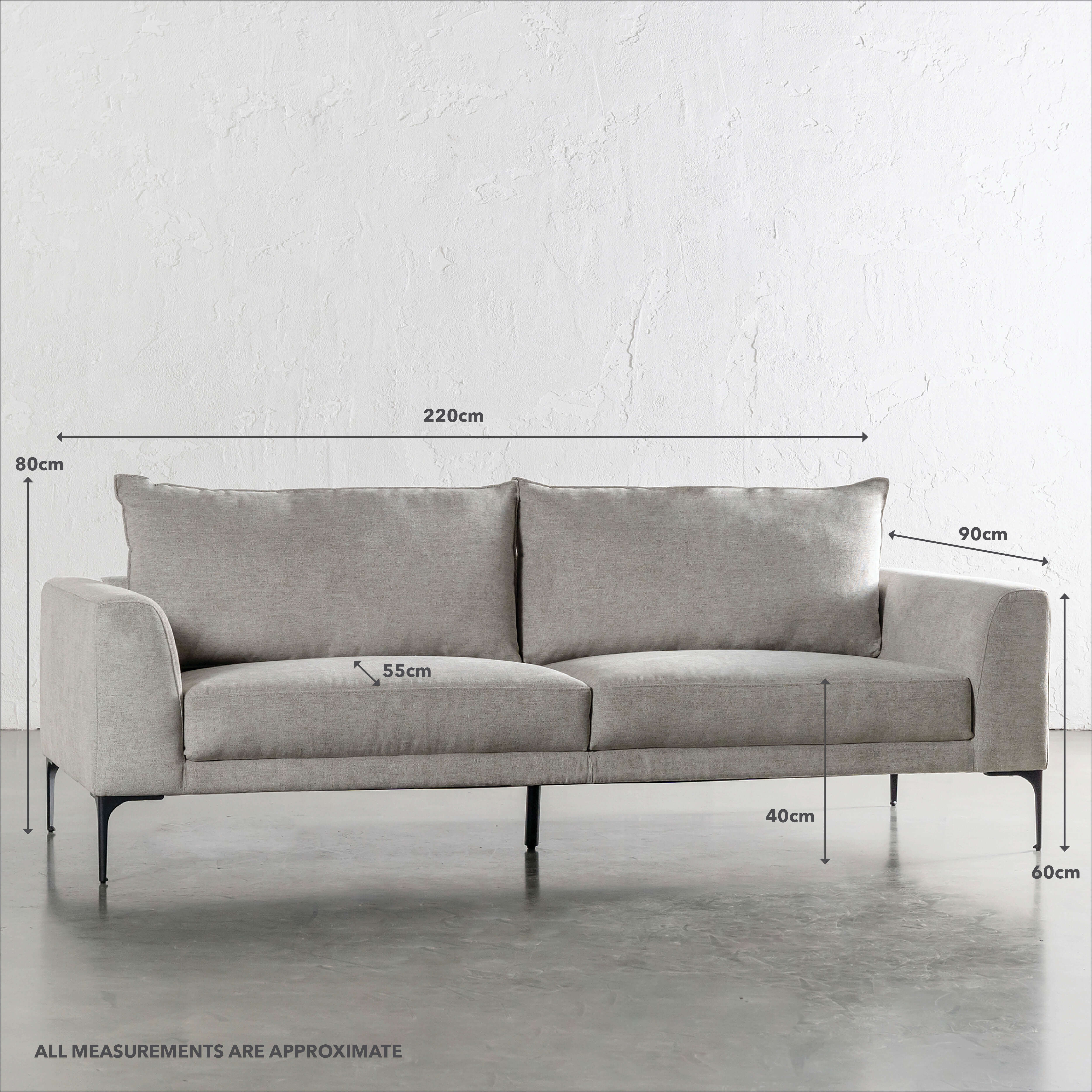 PILOTI 3 SEATER SOFA | FLAGSTONE ASH - Image 7