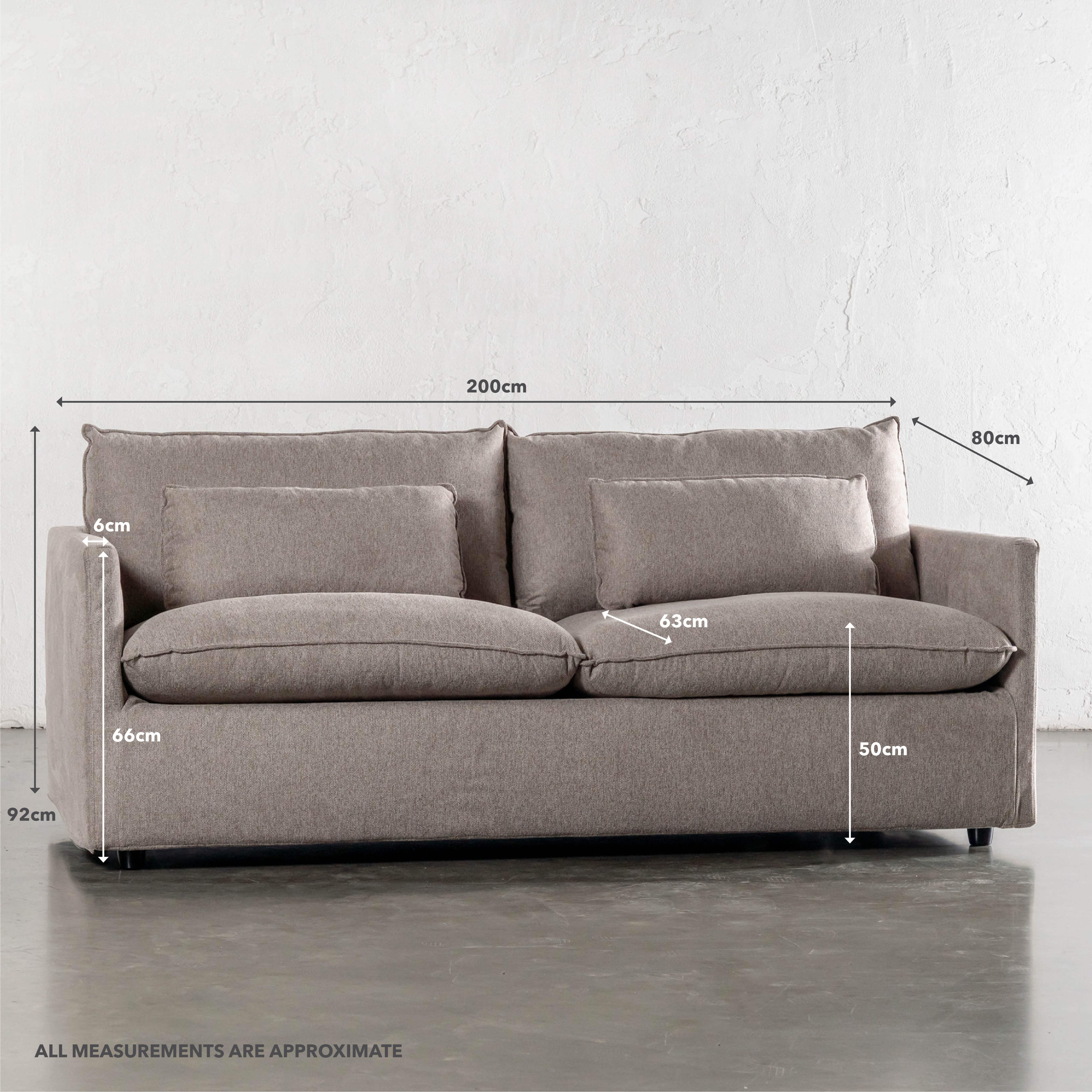 PILOTI BREMAN SLIP COVER SOFA BED  |  3.5 SEATER  |  BEDARRA SAND - Image 11