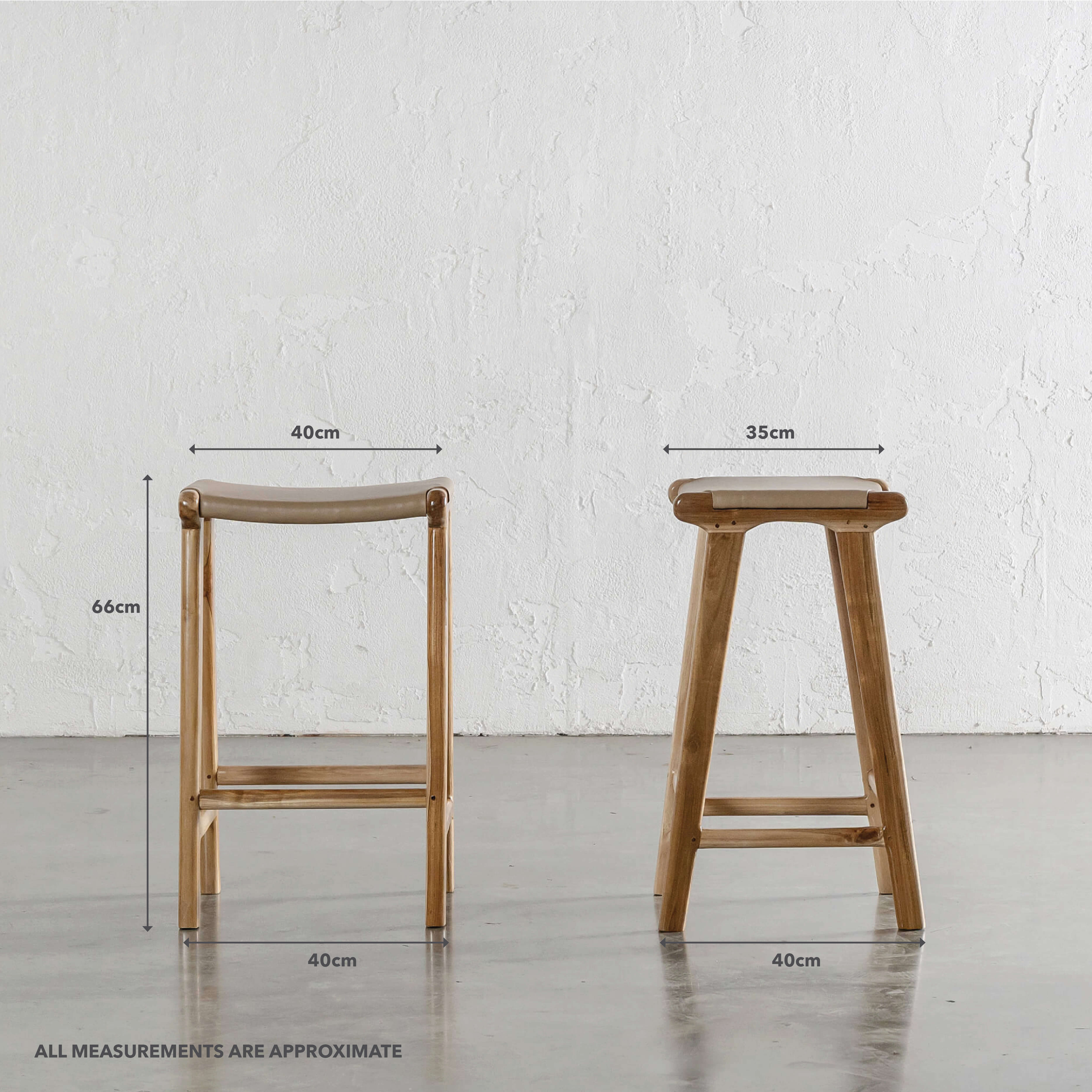 MALAND SOLID HIDE LEATHER COUNTER STOOL  |  BUNDLE + SAVE  |  LIGHT TAUPE LEATHER HIDE - Image 5