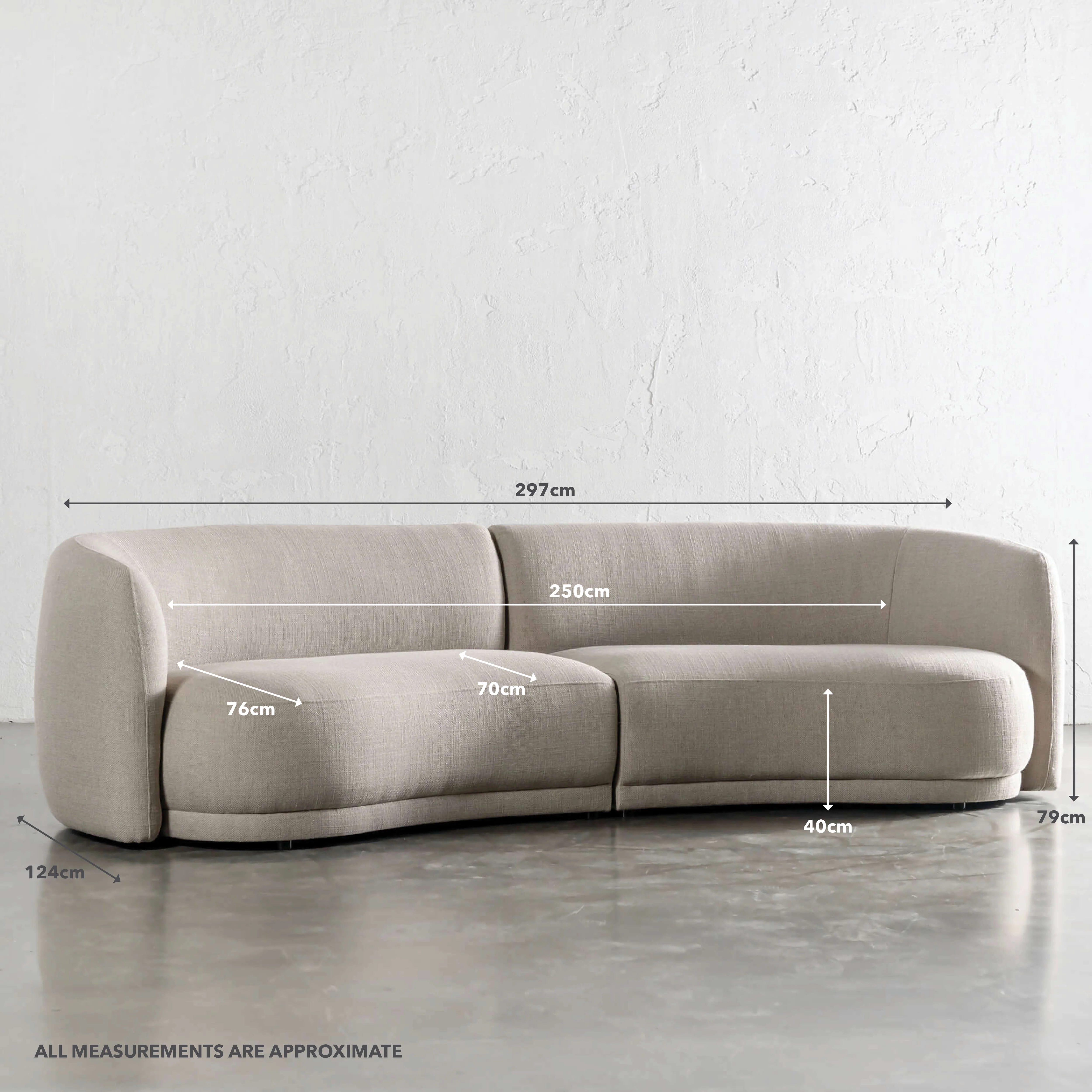 PURBECK CURVED SOFA | DEEP MANUKA WEAVE - Image 10