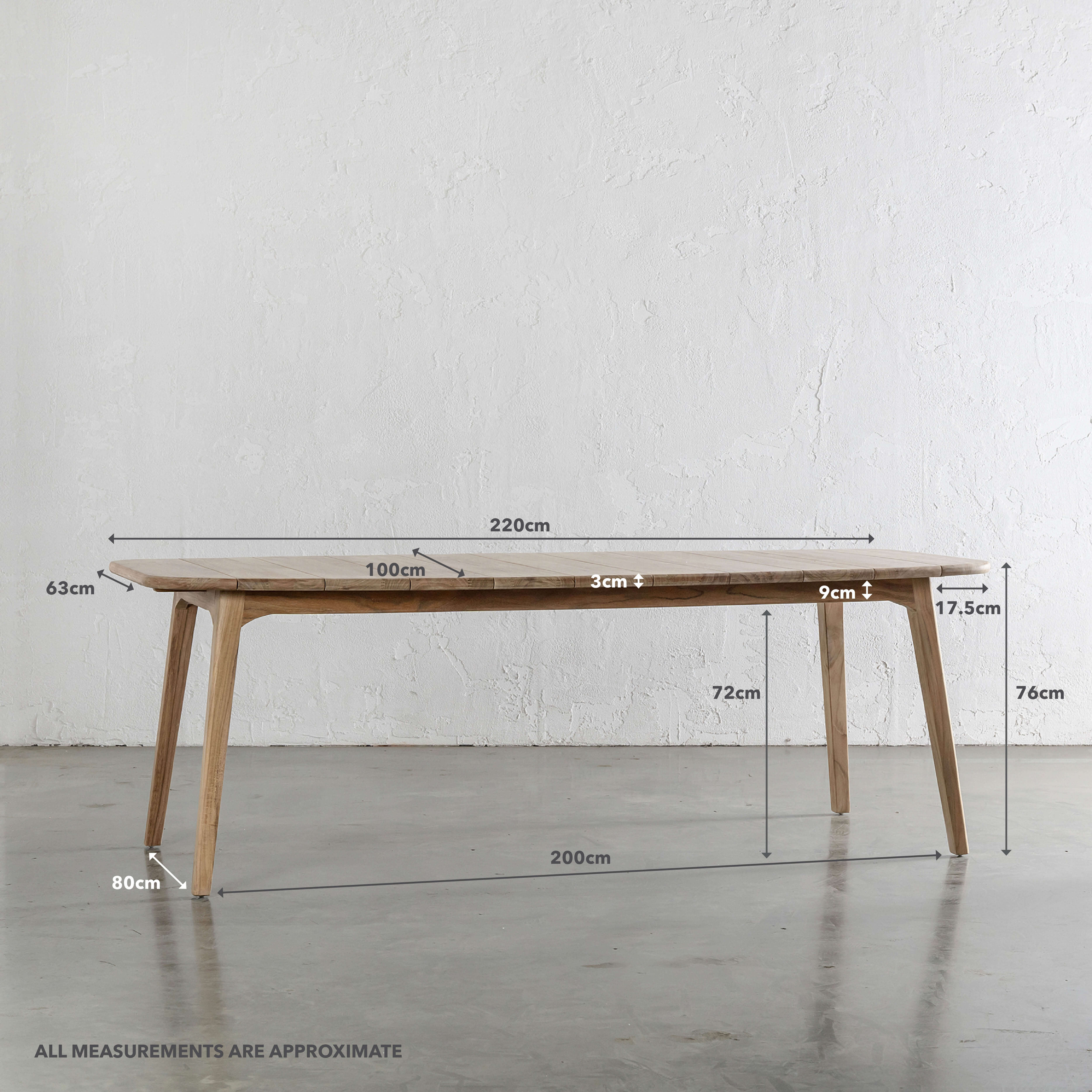 ROCCELLA OUTDOOR DINING TABLE  |  SLATTED TEAK  |  260CM - Image 8