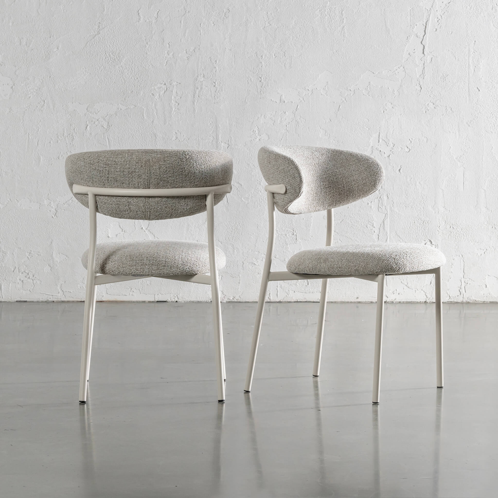 ROCHE FABRIC DINING CHAIR | FLAX ROYALE + WHITE FRAME - Image 2
