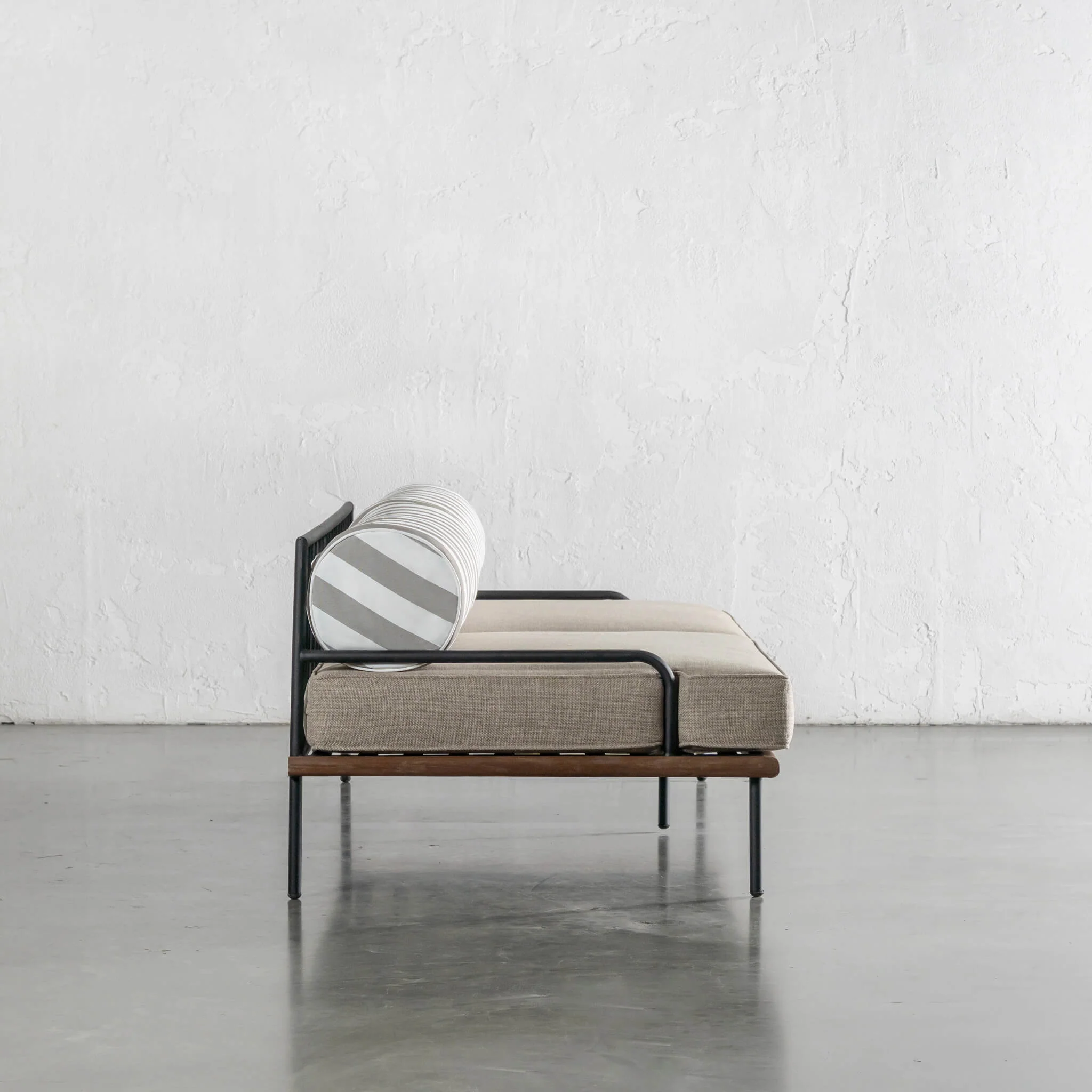 SAN ANDREAS 3 SEATER SOFA | BALSA STONE + WHITE SEASIDE STRIPE - Image 3
