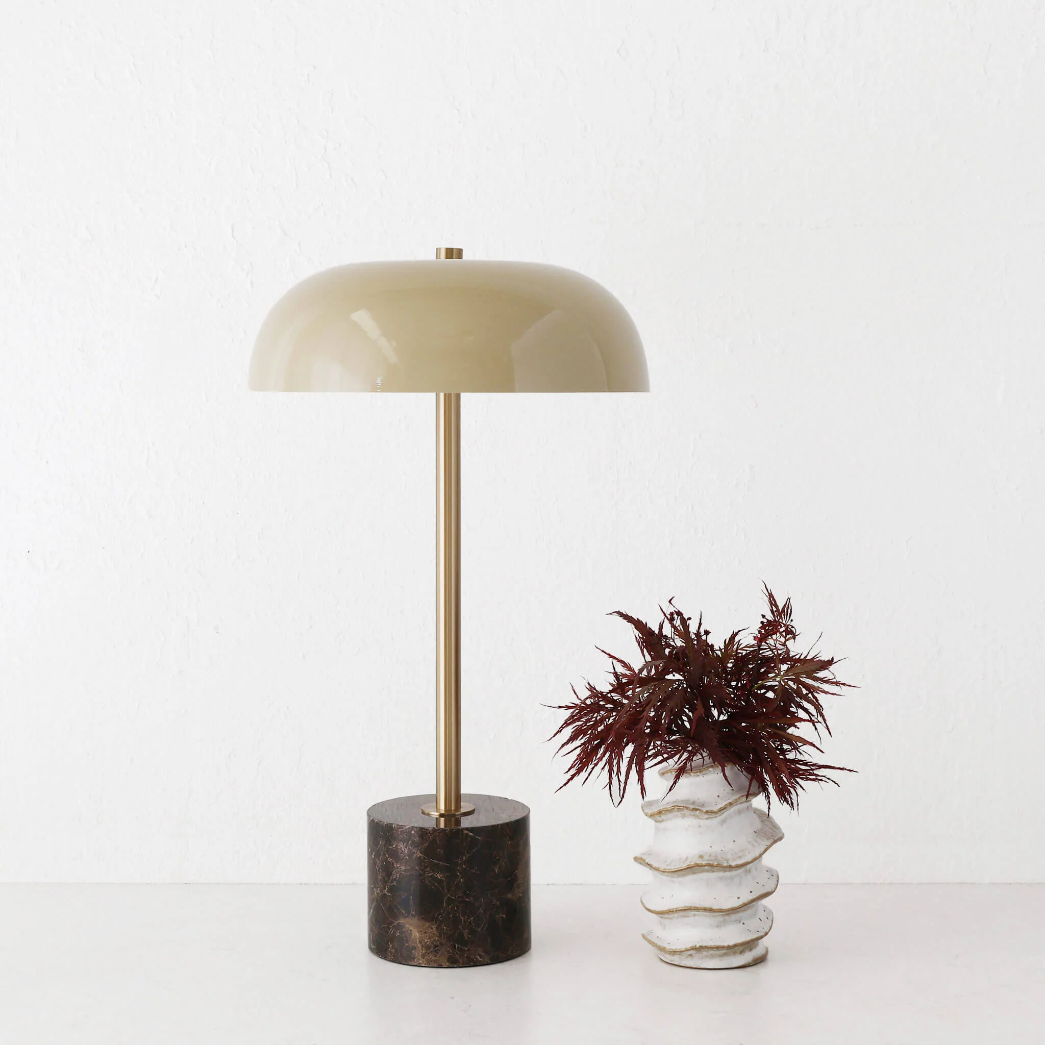 SAN LOURENCA MARBLE TABLE LAMP BUNDLE X2  |  TAUPE SHADE + MOCHA MARBLE - Image 6