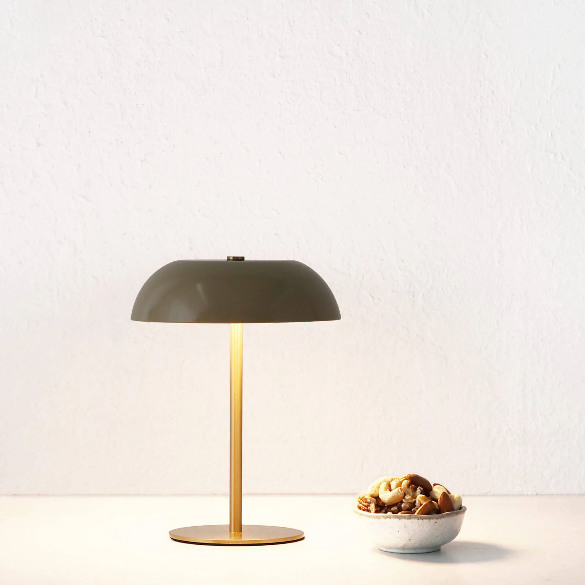 SAO MARTINHO DOME LED RECHARGEABLE INDOOR/OUTDOOR LAMP BUNDLE X2 | 21CM | TAUPE + ANTIQUE BRASS - Image 9