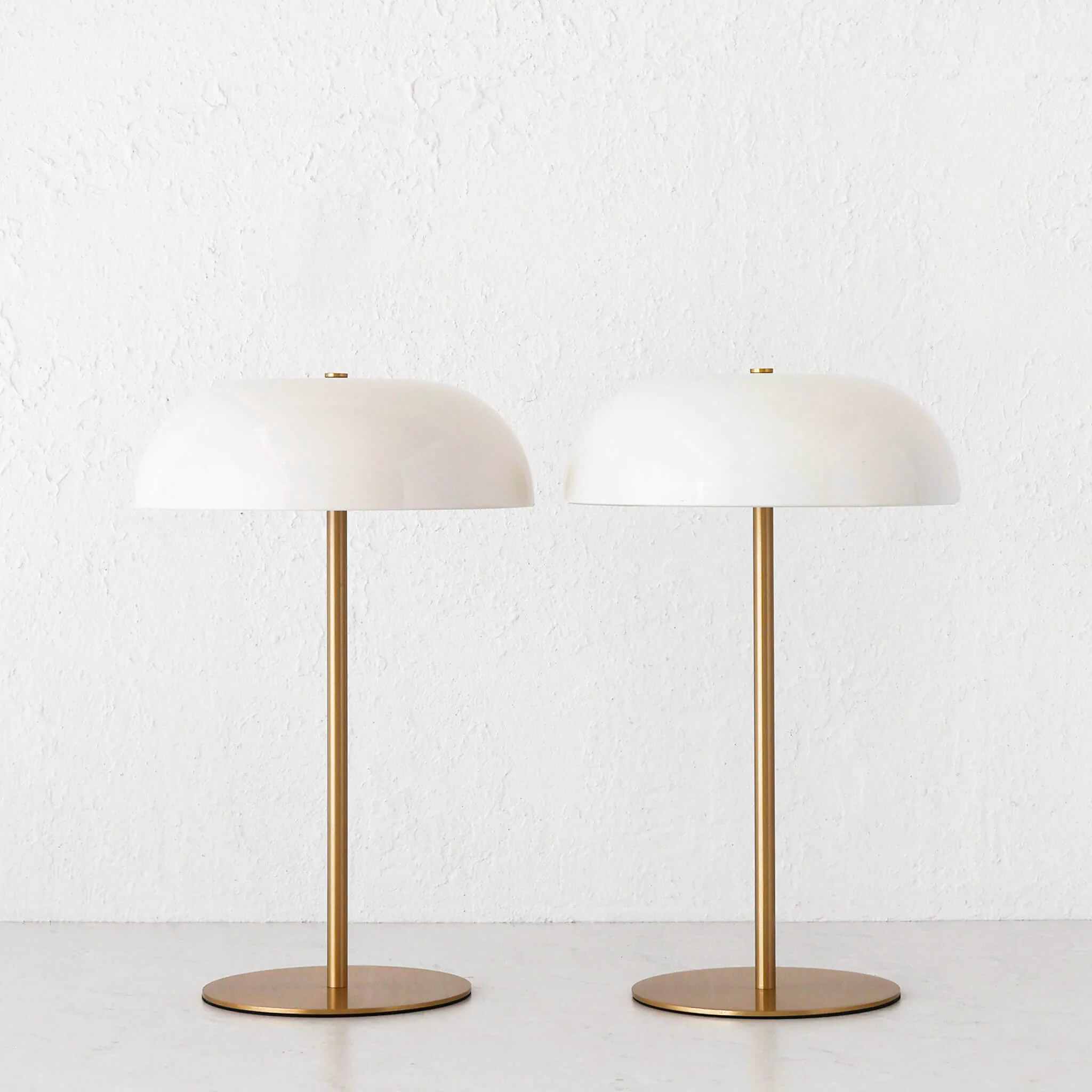 SAO MARTINHO DOME LED RECHARGEABLE INDOOR/OUTDOOR LAMP BUNDLE X2 | 35CM | OFF WHITE + ANTIQUE BRASS