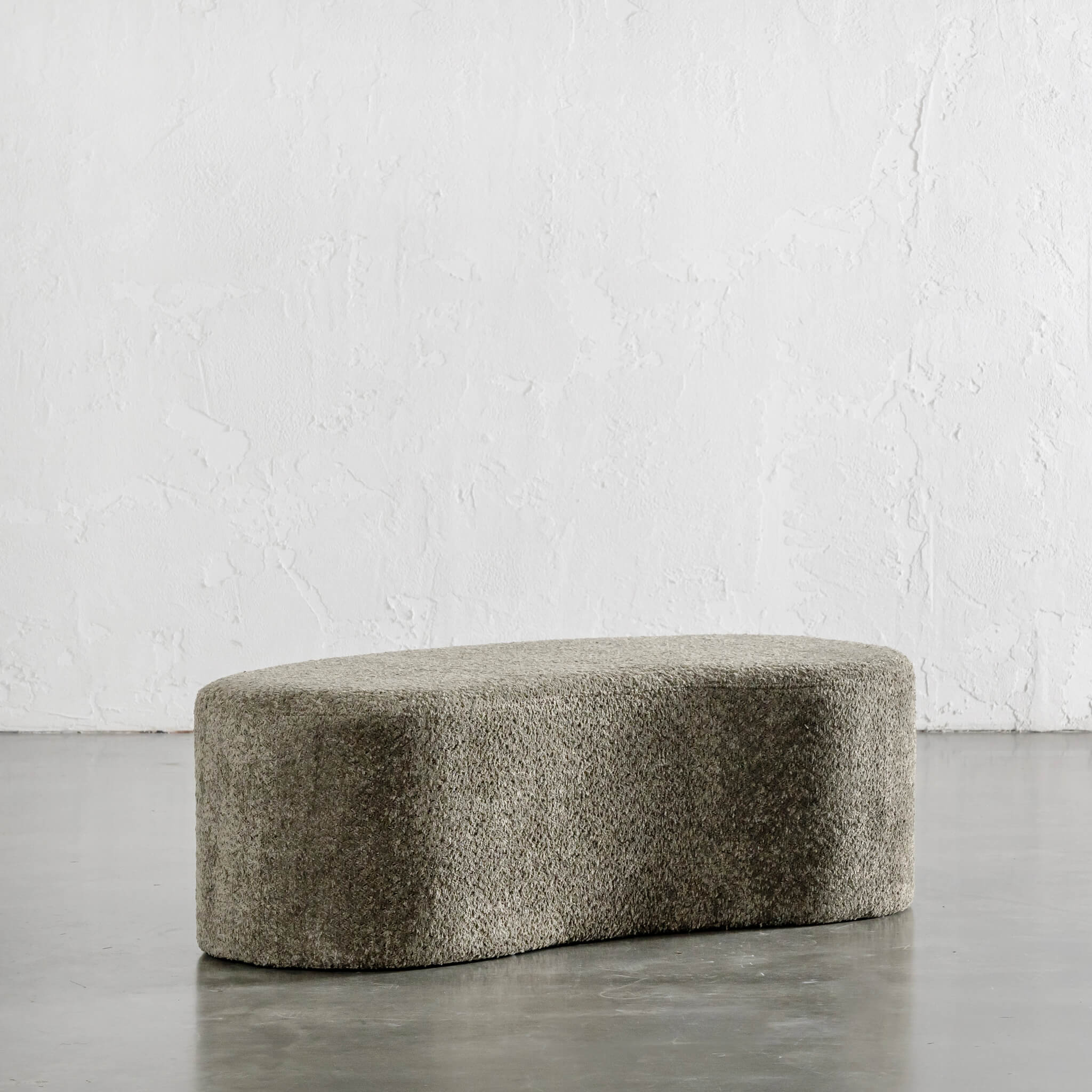 SEVILLA ORGANIC BEAN OTTOMAN BENCH BUNDLE X2  |  80CM + 120CM  |  MANGROVE OLIVE BOUCLE - Image 9