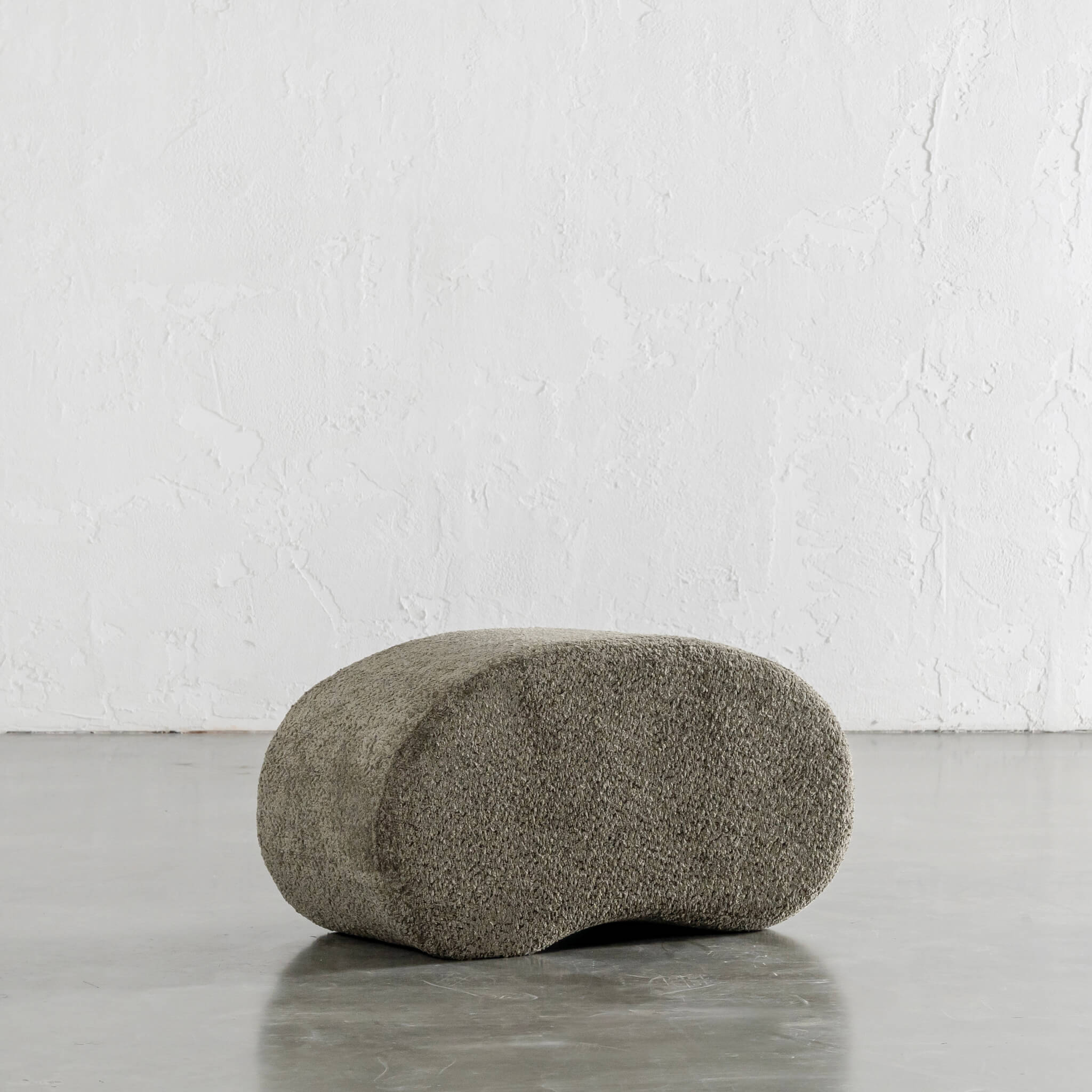 SEVILLA ORGANIC BEAN OTTOMAN BENCH  |  MANGROVE OLIVE BOUCLE  |  80CM - Image 3