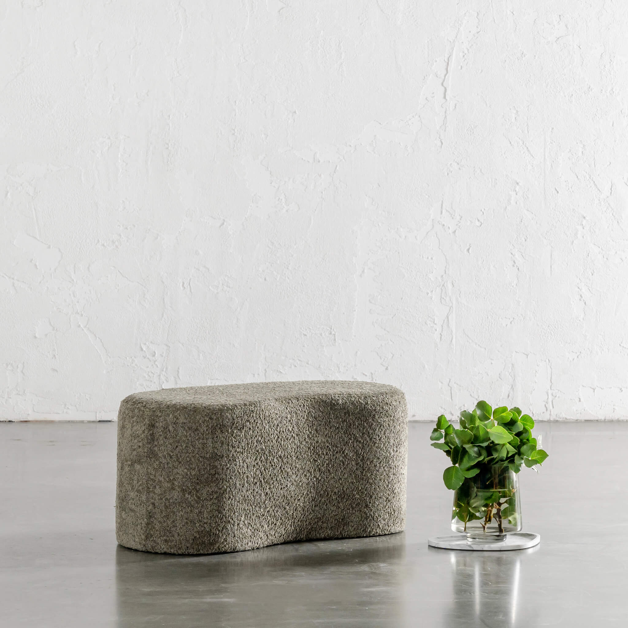 SEVILLA ORGANIC BEAN OTTOMAN BENCH BUNDLE X2  |  80CM + 120CM  |  MANGROVE OLIVE BOUCLE - Image 6