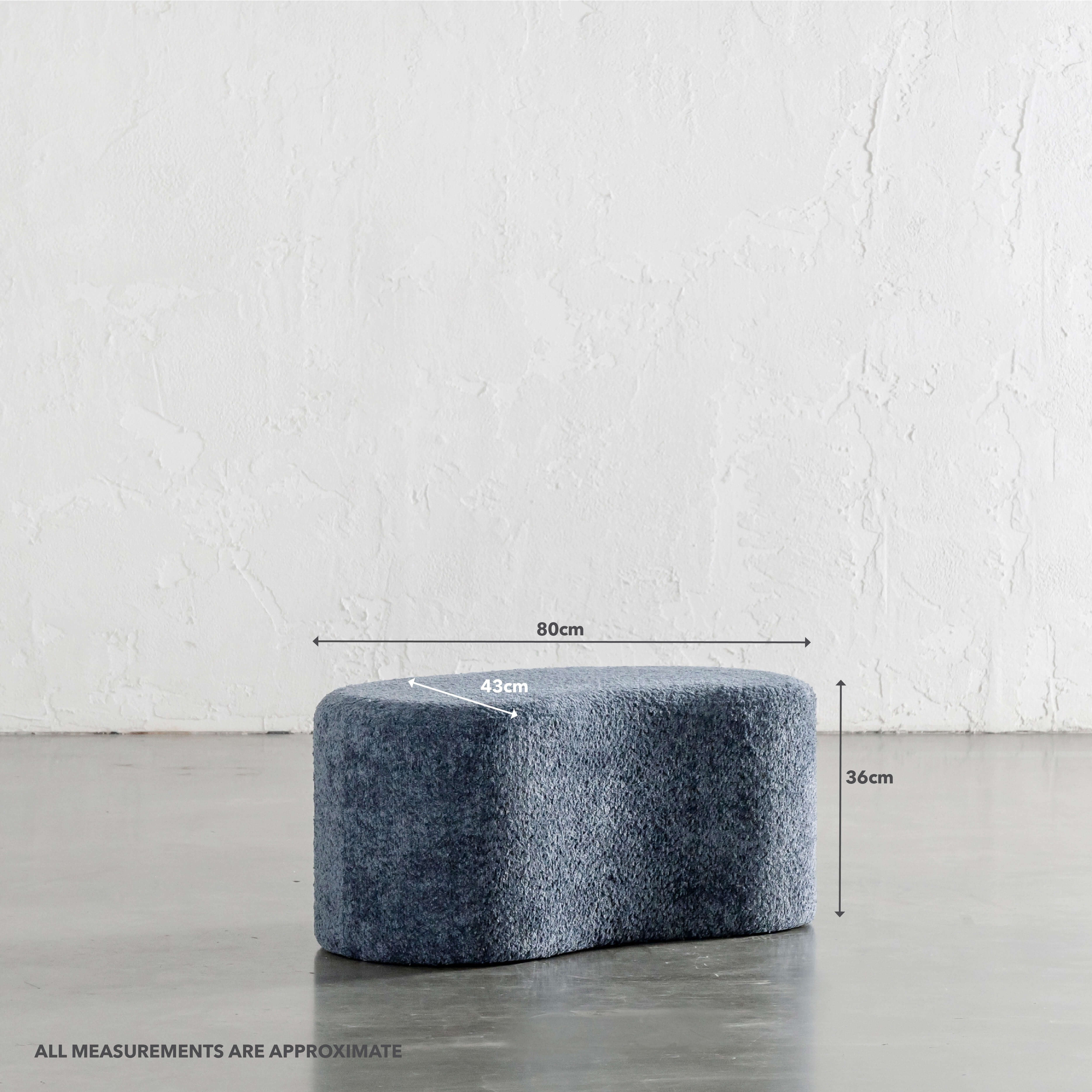 SEVILLA ORGANIC BEAN OTTOMAN BENCH BUNDLE X2  |  80CM + 120CM  |  REEF NAVY BOUCLE - Image 12