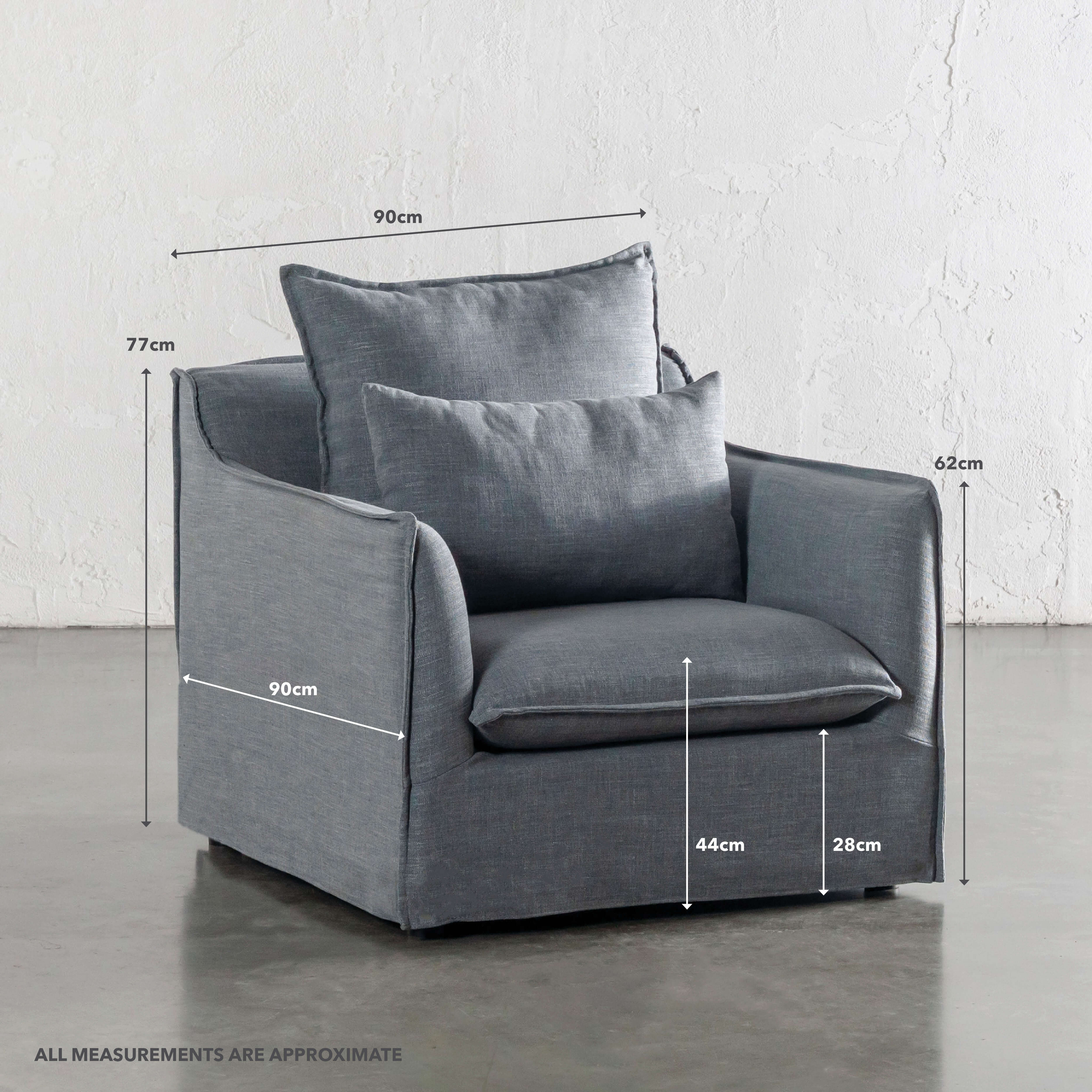 SEVILLA SLIP COVER ARMCHAIR  |  INDIGO HAZE - Image 8