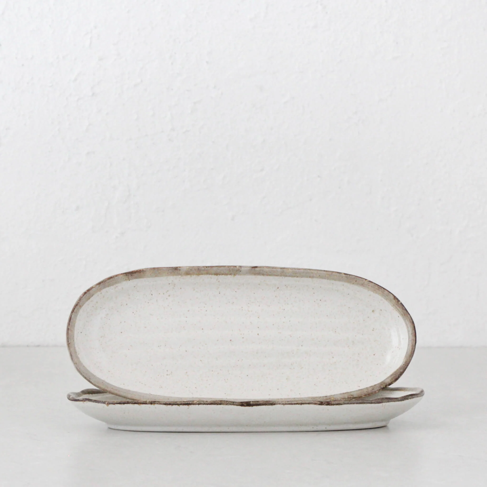SHIROKARATSU CERAMIC LONG SERVING PLATE | BUNDLE X2 | NATURAL GLAZE | 29CM - Image 2