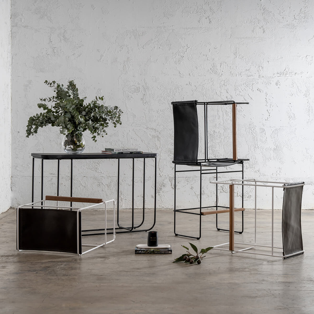 TARO BLACK LEATHER BAR CHAIR | BLACK STEEL FRAME | BUNDLE X 2 - Image 5