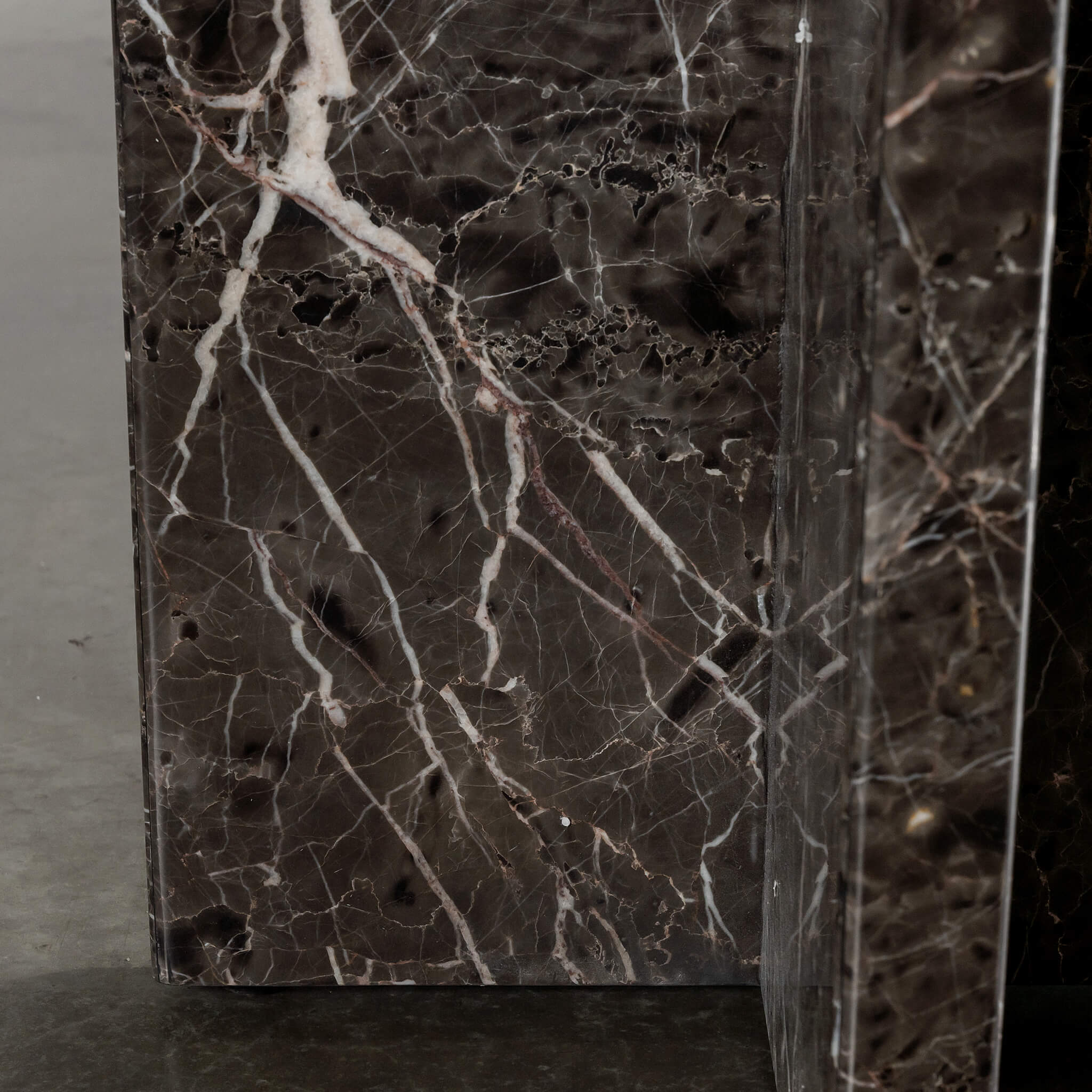 TOULON MARBLE DINING TABLE  |   240CM + 270CM  |  DEEP WALNUT WOOD GRAIN  |  PIETRA DARK GREY MARBLE - Image 3