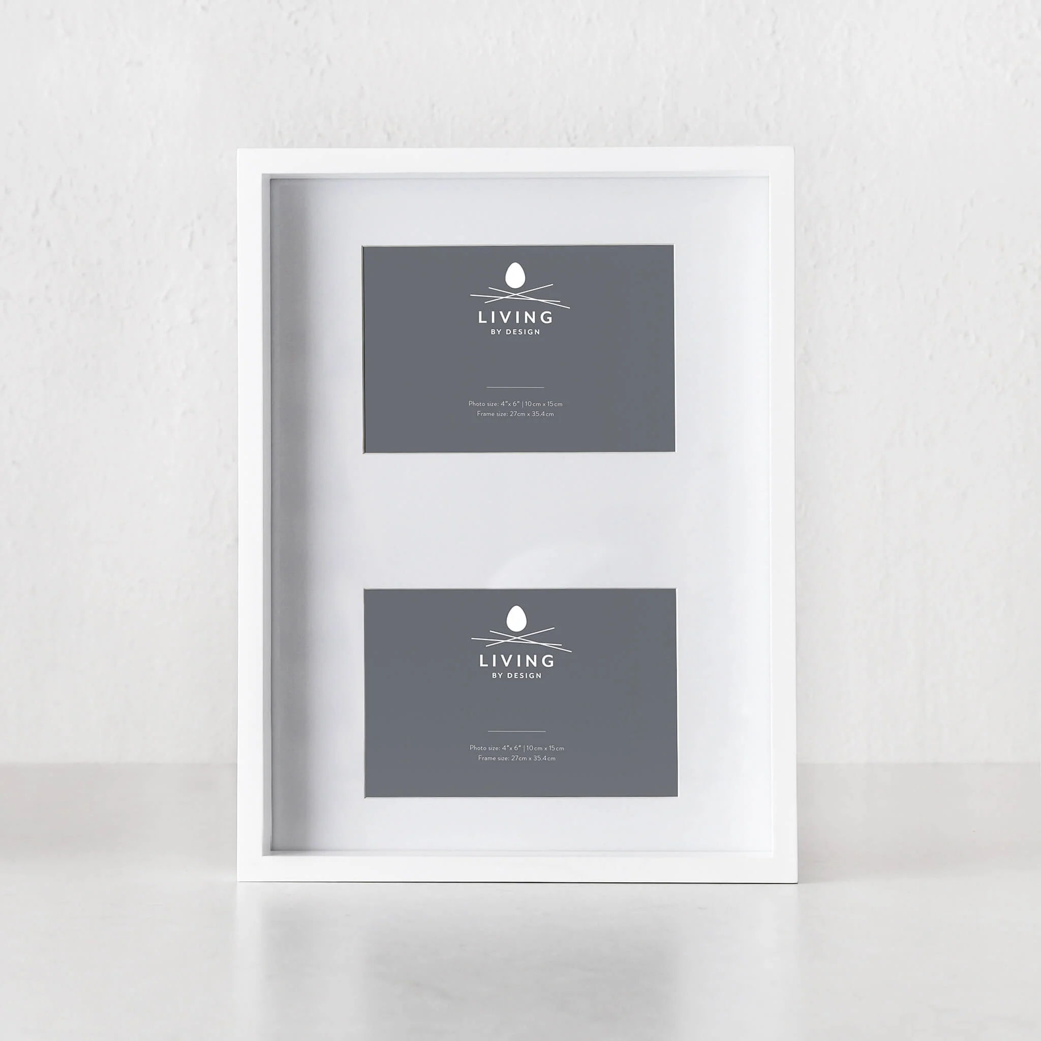 LBD EXCLUSIVE | TRENTO BOX PHOTO FRAME | 2 WINDOW 4X6" | WHITE