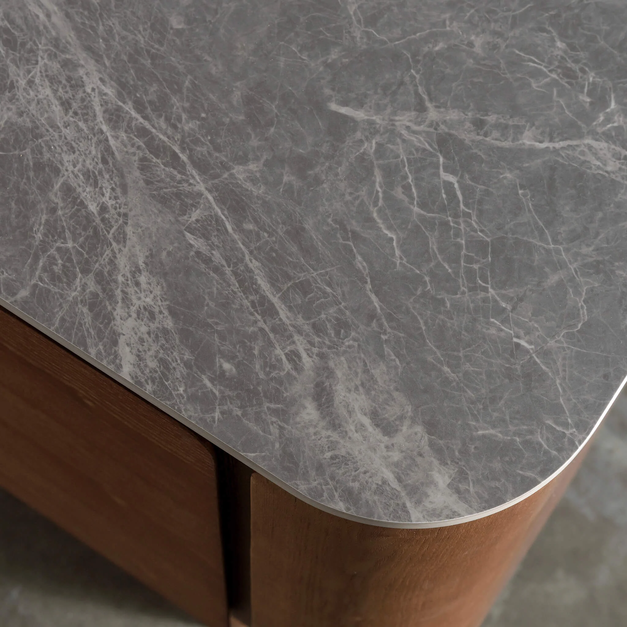 TREVELO SIDEBOARD | DEEP WALNUT WOOD GRAIN | VALENTINA GRIGIO CERAMICA TOP - Image 2