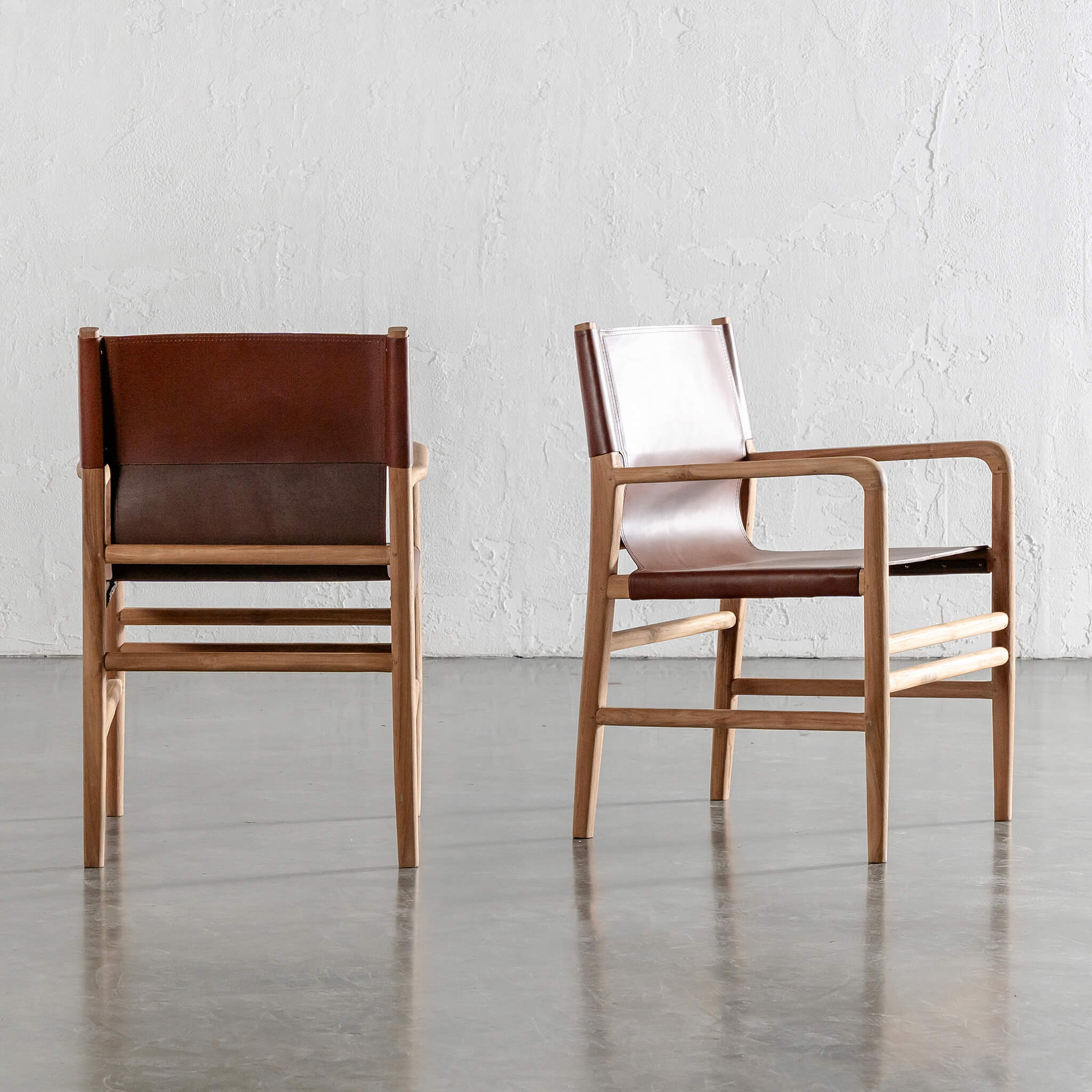 TRIENT LEATHER CARVER CHAIR | NUTMEG HUSK + BRUSHED TEAK - Image 3