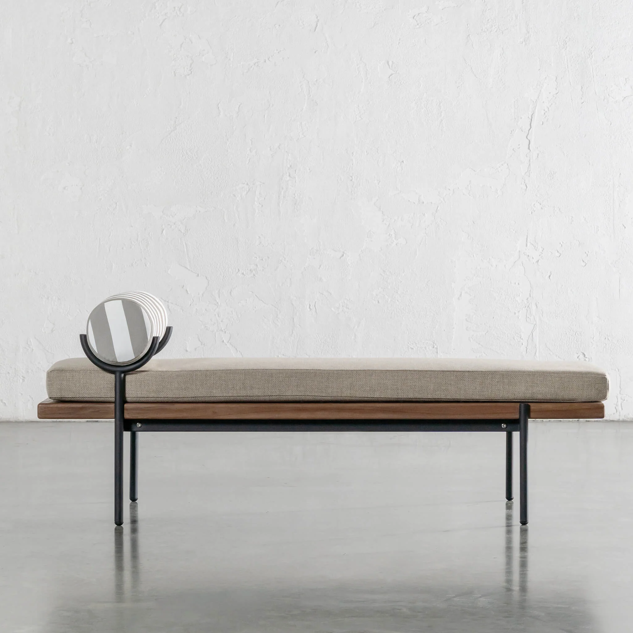 25% LTD SALE | TRIESTE DAYBED BENCH | BALSA STONE + WHITE SEASIDE STRIPE - Image 5