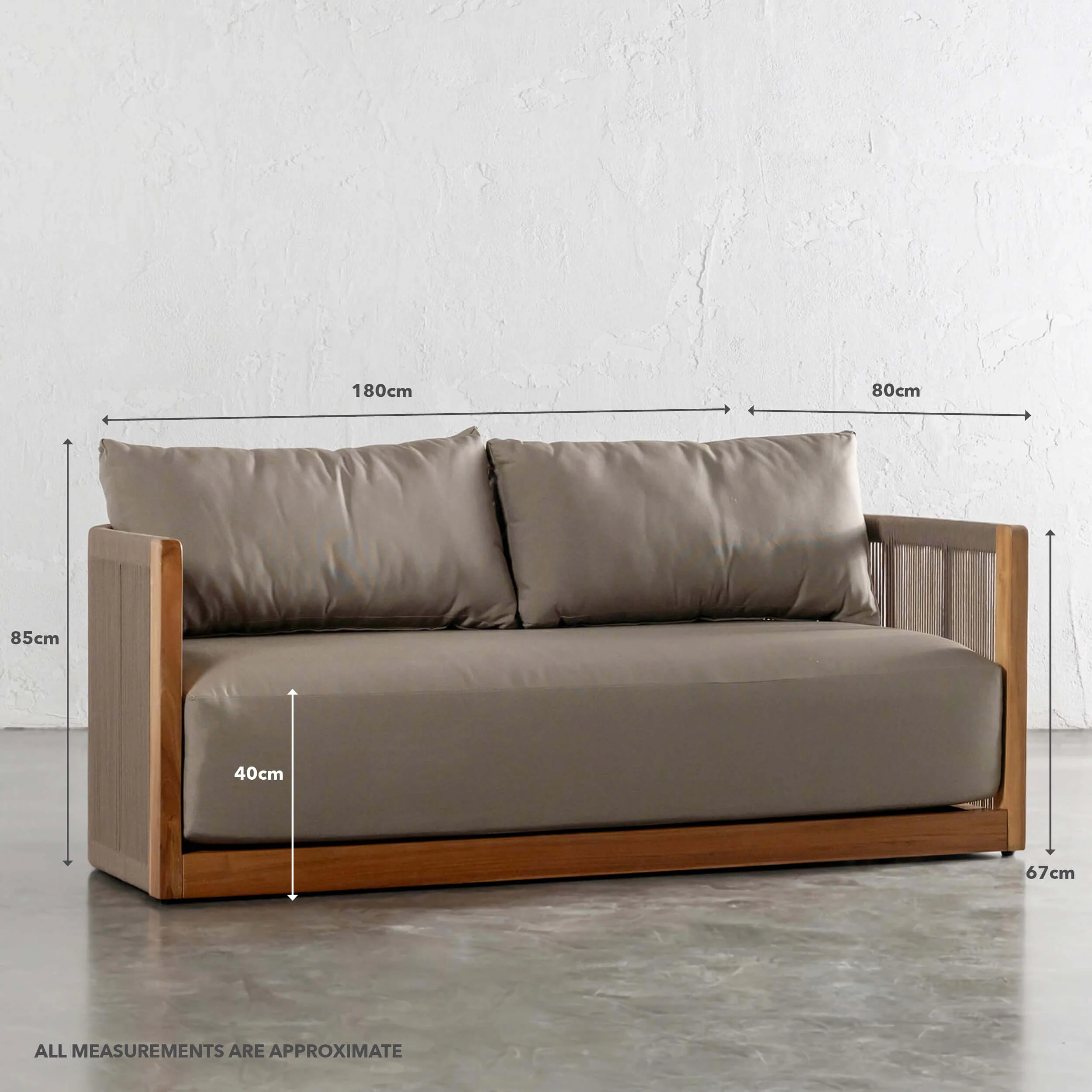 VALLECITO 2.5 SEATER OUTDOOR SOFA | BIRCH BARK - Image 14