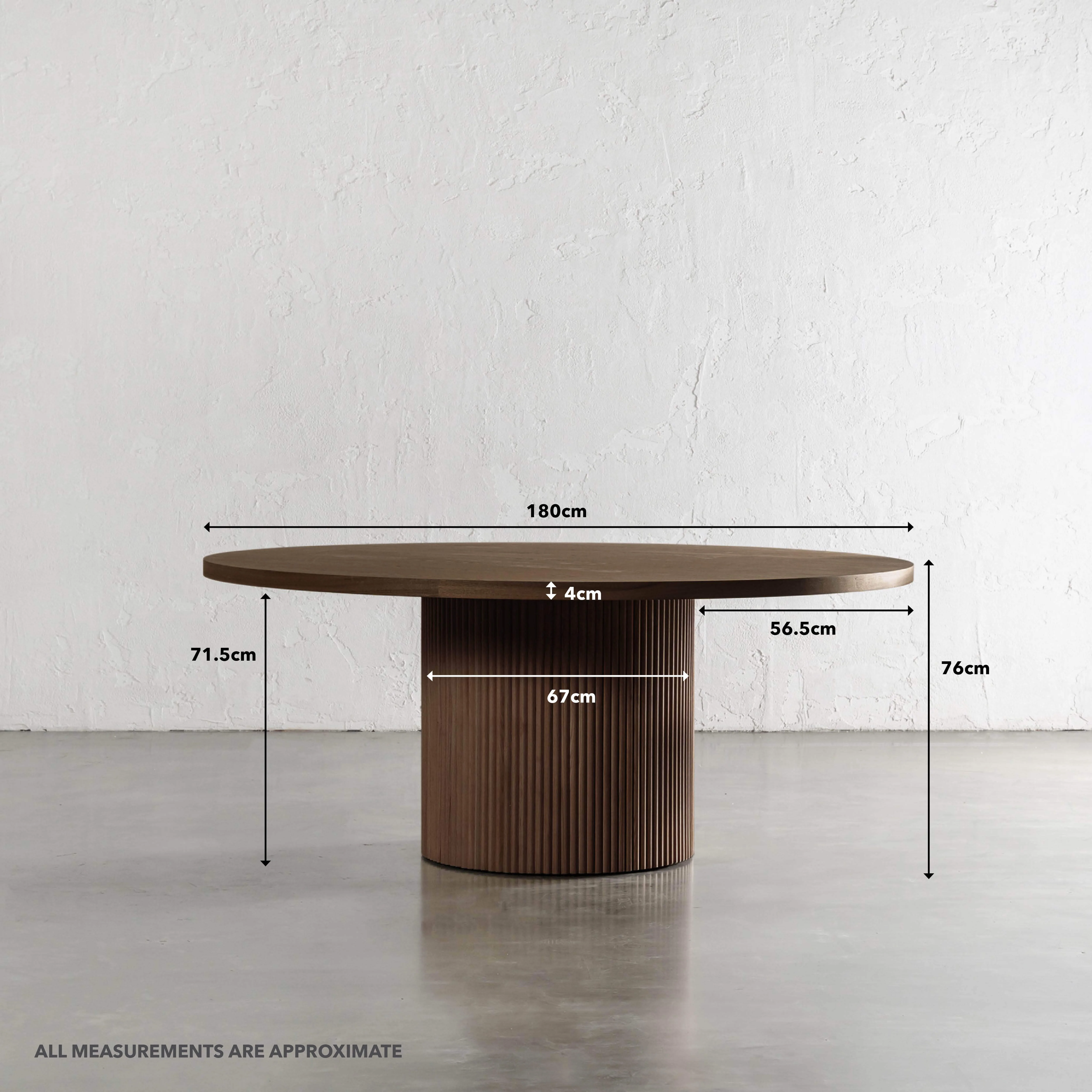 VITOLO ROUND DINING TABLE | DEEP WALNUT WOOD GRAIN | 180CM - Image 5