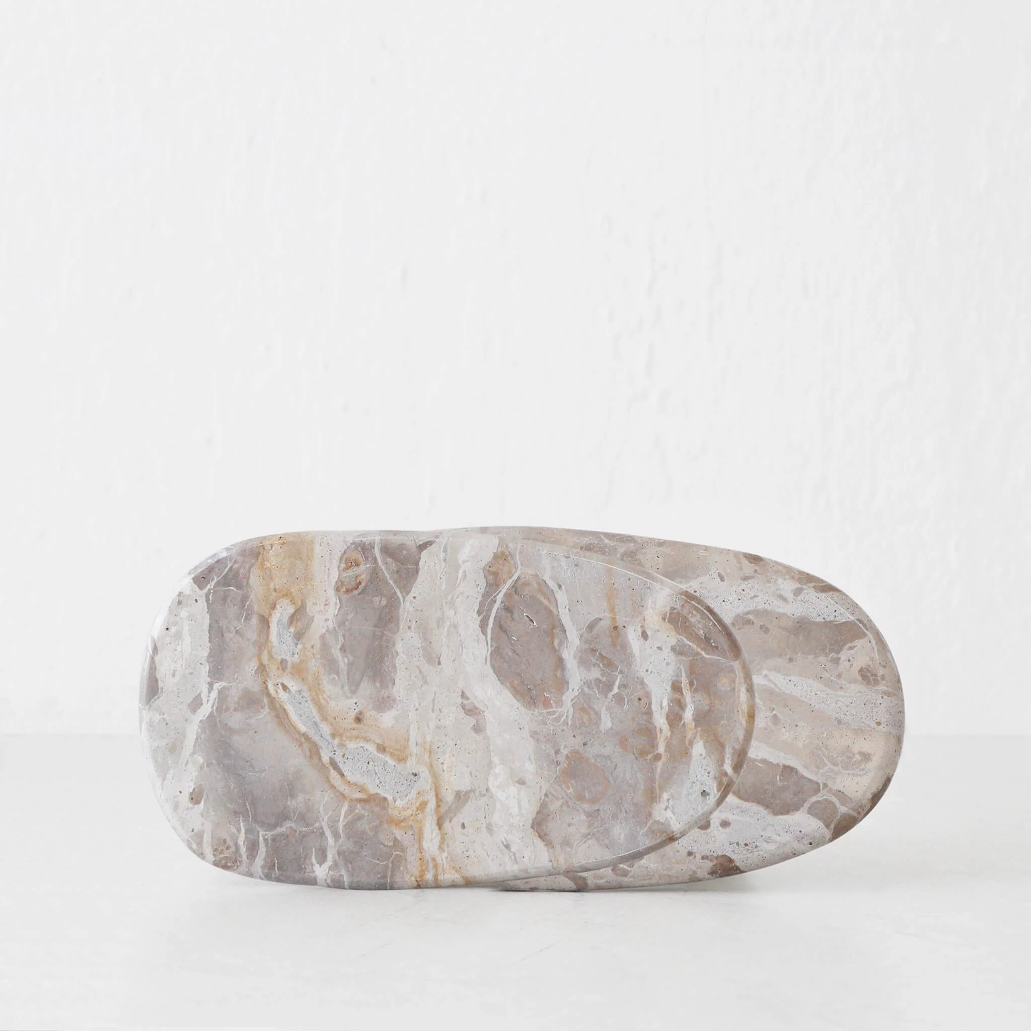 XENA OVAL MARBLE SERVING BOARD | 24CM | TAUPE MARBLE - Image 3
